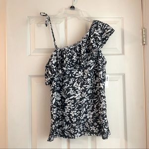 Old Navy Small Black and White Floral Top